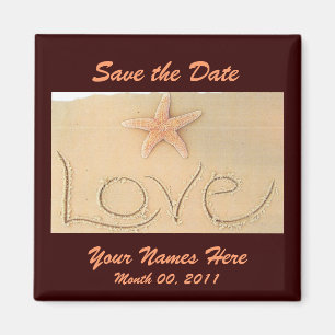 Beach LOVE Wedding Magnet