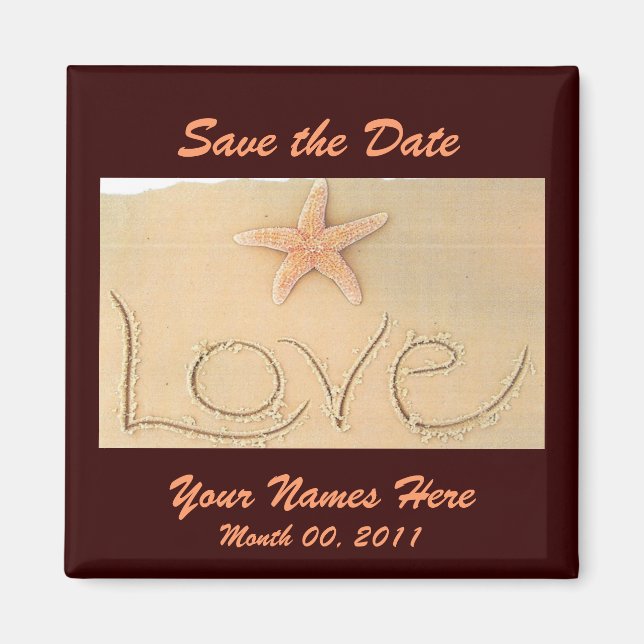 Beach LOVE Wedding Magnet (Front)