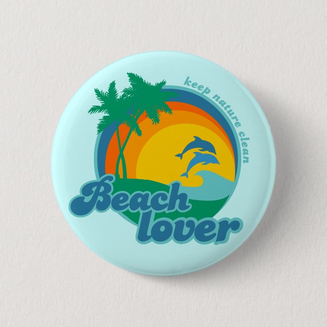 Beach Lover button (Front)