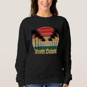 Beach Lover  Retro North Dakota  Summer Grunge Sweatshirt