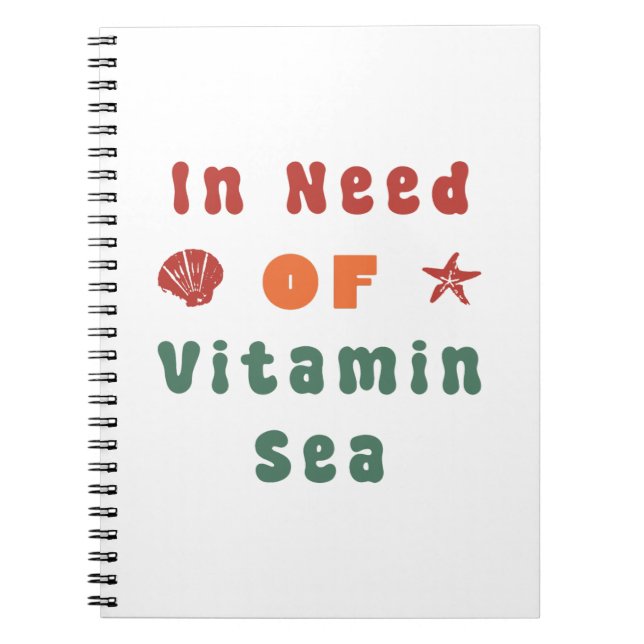Beach Lover Summer Quote Retro Typography Art Notebook (Front)