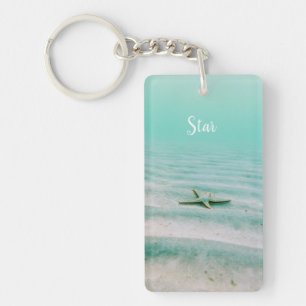 Beach Lovers Keychain Sea Green with Name