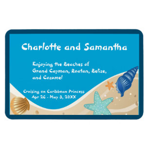 Beach Lovers Personalised Stateroom Door Marker Magnet