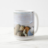 Beach Lovers Seashell and Ocean Custom Coffee Mug (Front Right)