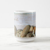 Beach Lovers Seashell and Ocean Custom Coffee Mug (Center)