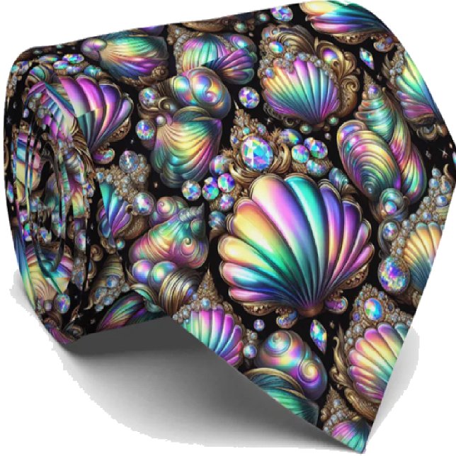 Beach Lovers Tie | Opal Diamond Seashell Pattern (Creator Uploaded)