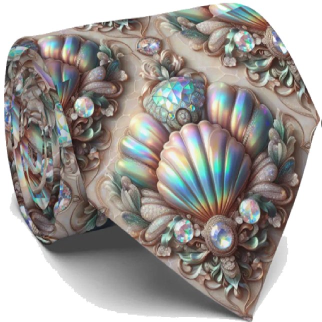 Beach Lovers Tie | Opal Diamond Seashell Pattern (Creator Uploaded)