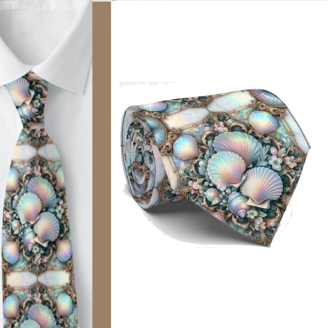 Beach Lovers Tie | Opal Seashell Pattern  (Creator Uploaded)