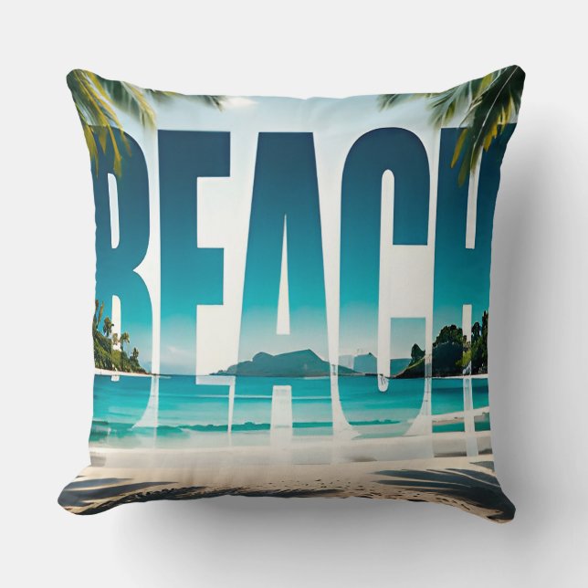 Beach Luxury Coastal Editorial Graphic Collection Cushion (Front)