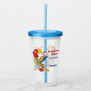 Beach Macaw custom name & text tumblers