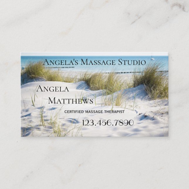 Beach Massage Therapist Appointment Business Card (Front)