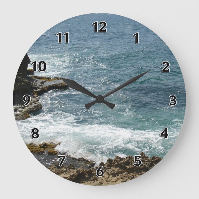 Beach Meets Ocean Large Clock (Front)