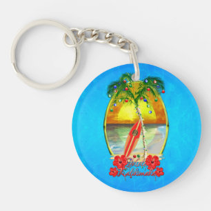 Beach Mele Kalikimaka Key Ring