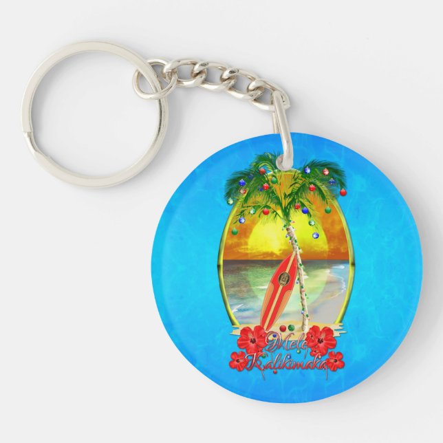 Beach Mele Kalikimaka Key Ring (Front)