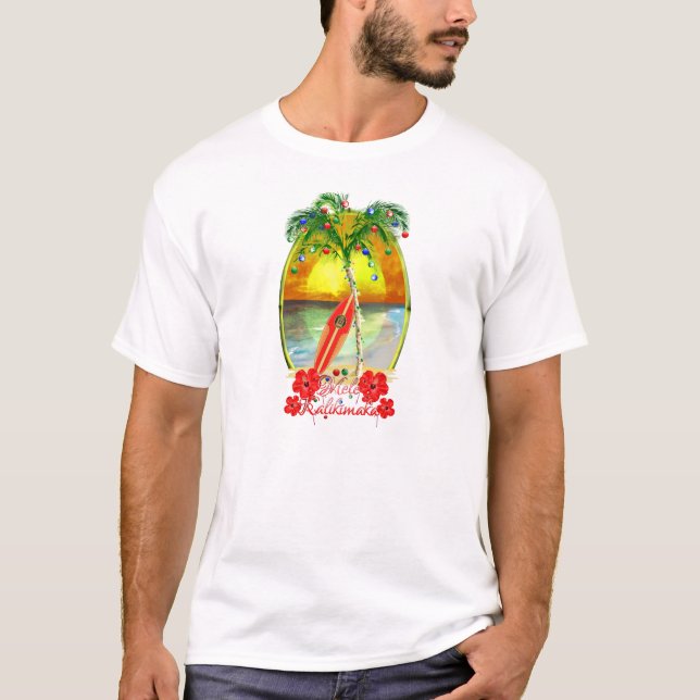 Beach Mele Kalikimaka T-Shirt (Front)