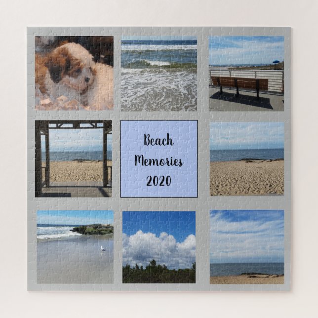 Beach Memories Collage Square Jigsaw Puzzle (Vertical)