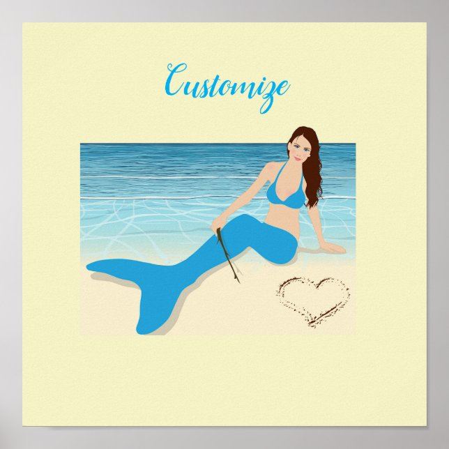 Beach Mermaid Valentine Thunder_Cove Poster (Front)