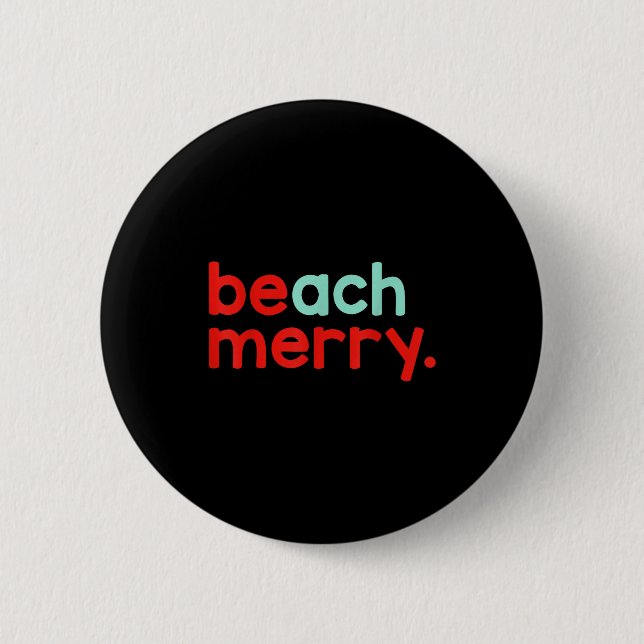 Beach Merry Christmas  6 Cm Round Badge (Front)