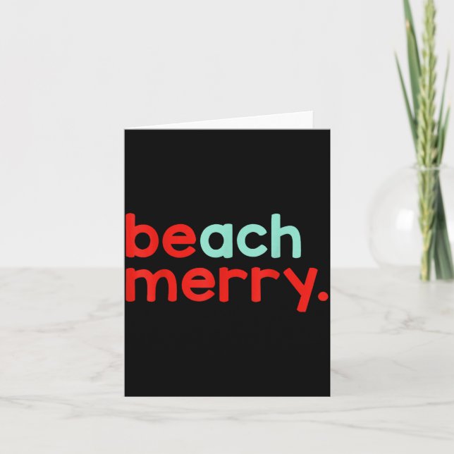 Beach Merry Christmas  Card (Front)
