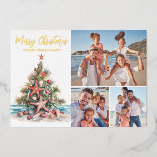 Beach Merry Christmas Family Photo