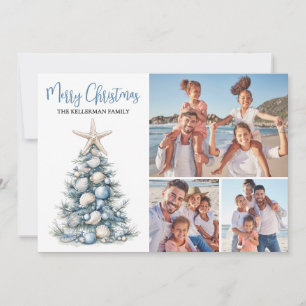 Beach Merry Christmas Family Photo Holiday Card