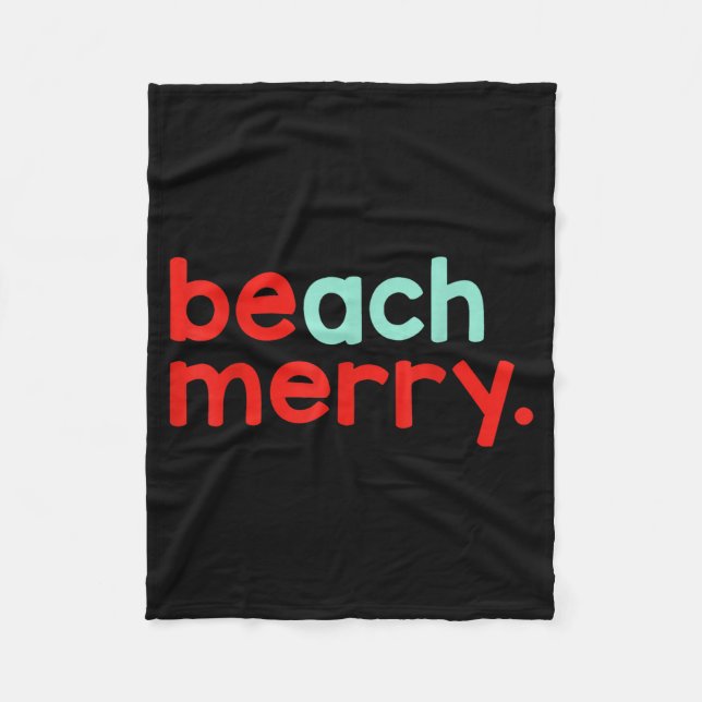 Beach Merry Christmas  Fleece Blanket (Front)