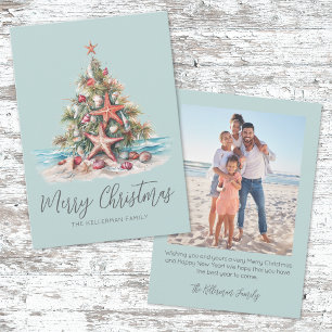 Beach Merry Christmas Holiday Card