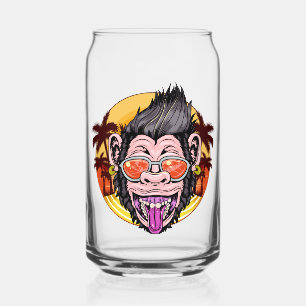 Beach Monkey custom name Can Glass
