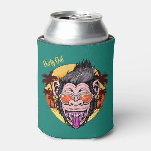 Beach Monkey custom name & text Can Cooler
