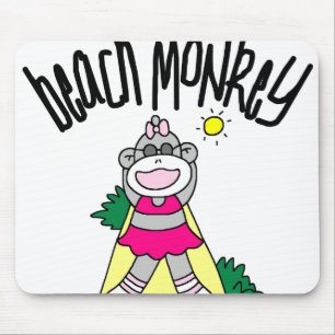 BEACH MONKEY MOUSE PAD