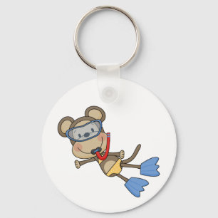 Beach Monkey Snorkelling Tshirts and Gifts Key Ring