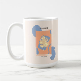 Beach Mood Abstract Tropical Leaf Coffee Mug