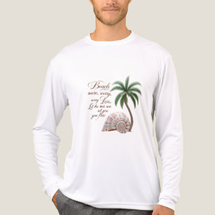 Beach More, Worry Less – Palm & Shell Luxe Long Tri-Blend Shirt