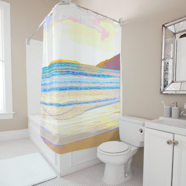 Beach morning light shower curtain (In Situ)