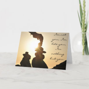 Beach motif card with quote, blank inside.