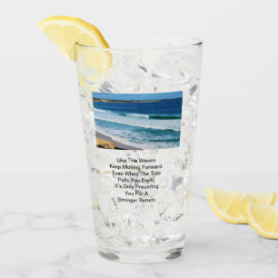 Beach Motivation Quote: Like The Waves Keep Moving Glass