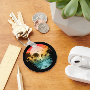 Beach nature scenery summer vacation gift key ring