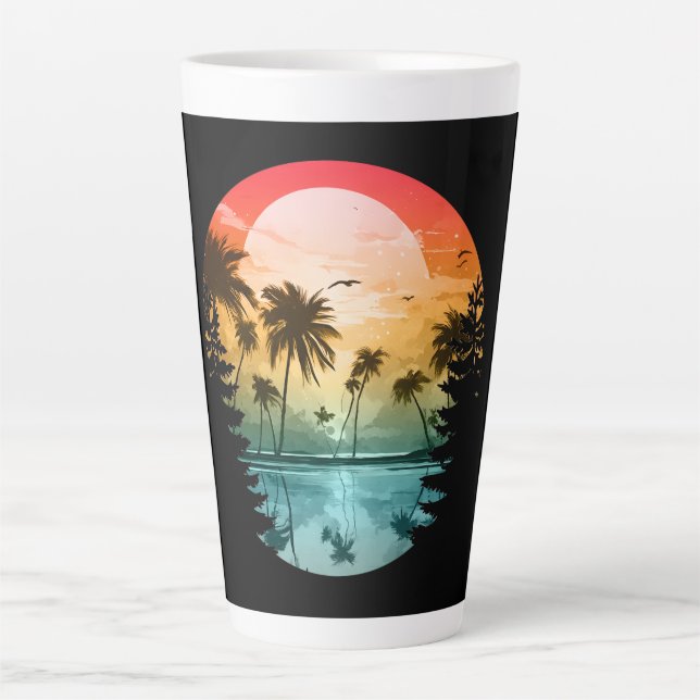 Beach nature scenery summer vacation gift latte mug (Front)