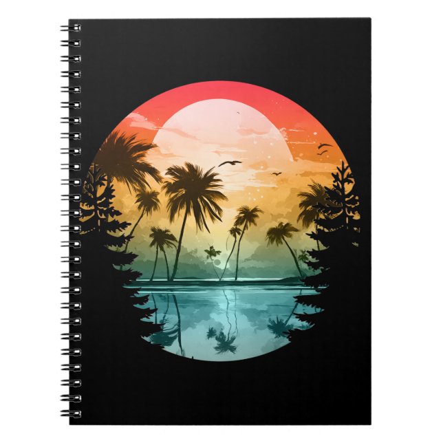 Beach nature scenery summer vacation gift notebook (Front)