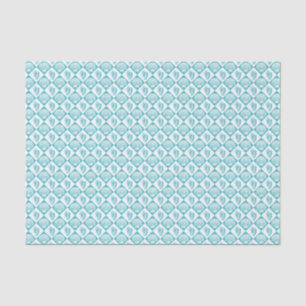 Beach Nautical Geometric Shell Pattern Teal White Tissue Paper
