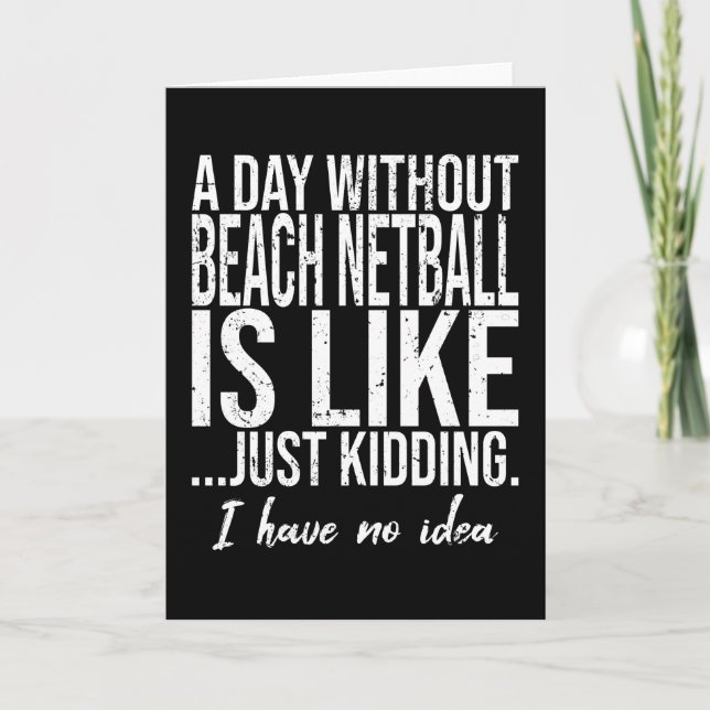 Beach Netball funny sports gift Card (Front)