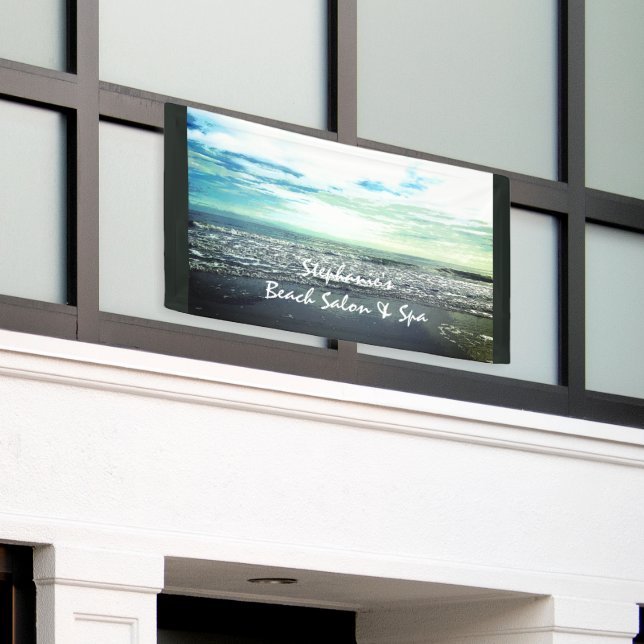 Beach Ocean Artistic Elegant Tropical Salon Spa Banner (Outside Building)