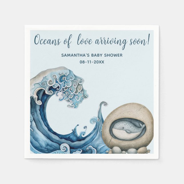 Beach Ocean baby shower Napkin (Front)