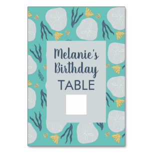 Beach Ocean Birthday Fill In Table Card