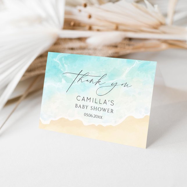 Beach Ocean Bridal Shower Thank You Card (Creator Uploaded)