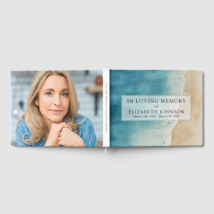 Beach Ocean Celebration of Life Funeral Photo Guest Book