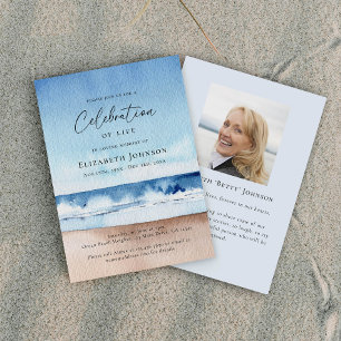 Beach Ocean Celebration of Life Memorial Invitation