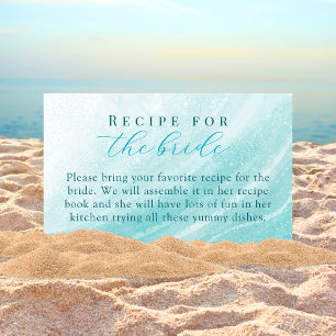 Beach Ocean Coastal Bridal Shower Recipe Request Enclosure Card