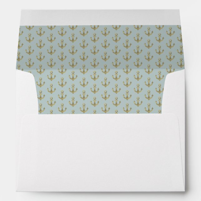 Beach Ocean Destination Muted Wedding Envelope (Back (Bottom))