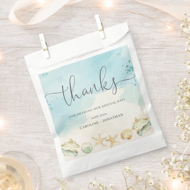 Beach Ocean Destination Wedding Thank You  Favour Bags (Clipped)
